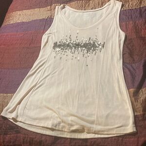 Elegant Baby Pink Sequin Tank Top